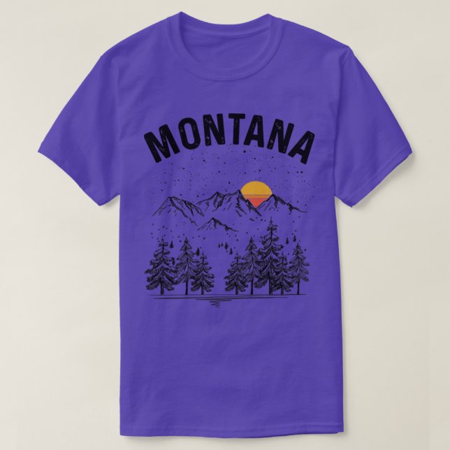 Montana State Vintage Retro  T-Shirt (Design Front)
