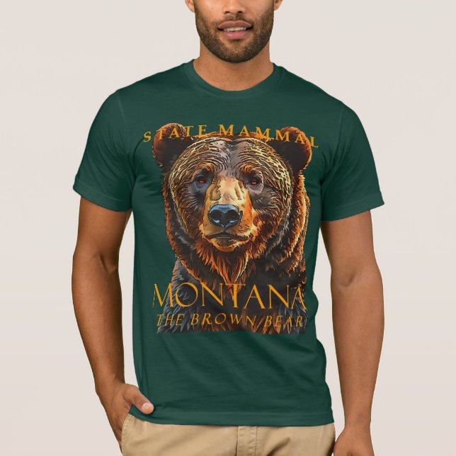 Montana Territory Mammal The Brown Bear T-Shirt (Front)