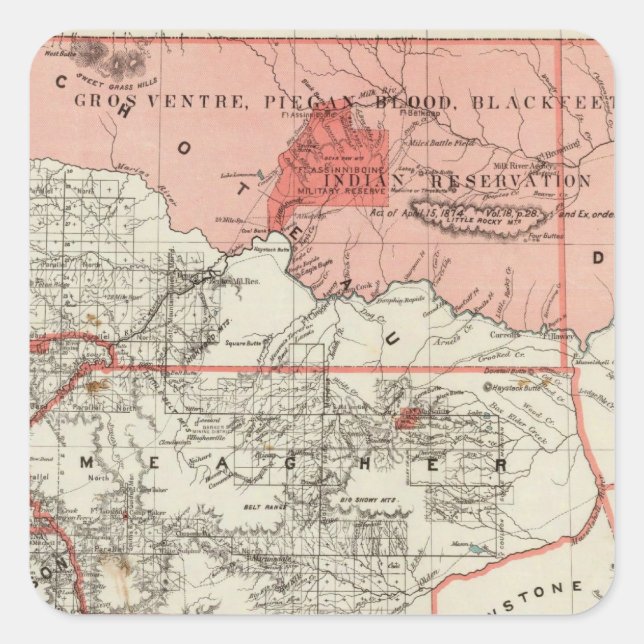 Montana Territory Square Sticker (Front)