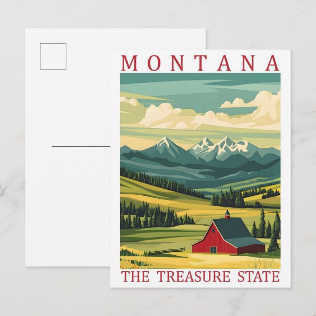 Montana the Treasure State USA Travel Place Postcard (Front/Back)