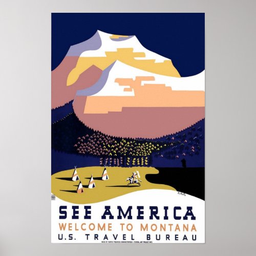 Montana Travel Vintage Poster