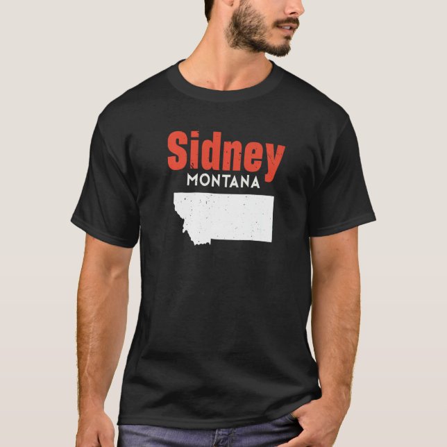 Montana Usa State America Travel Montanan Sidney   T-Shirt (Front)