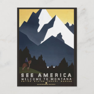 Montana USA vintage travel postcard