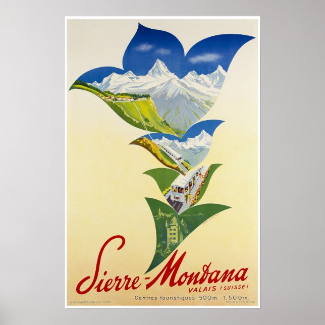 Montana,Valais,Switzerland,Ski Poster (Front)