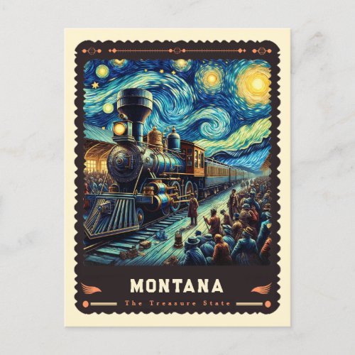 Montana  Vincent Van Gogh Inspired Postcard