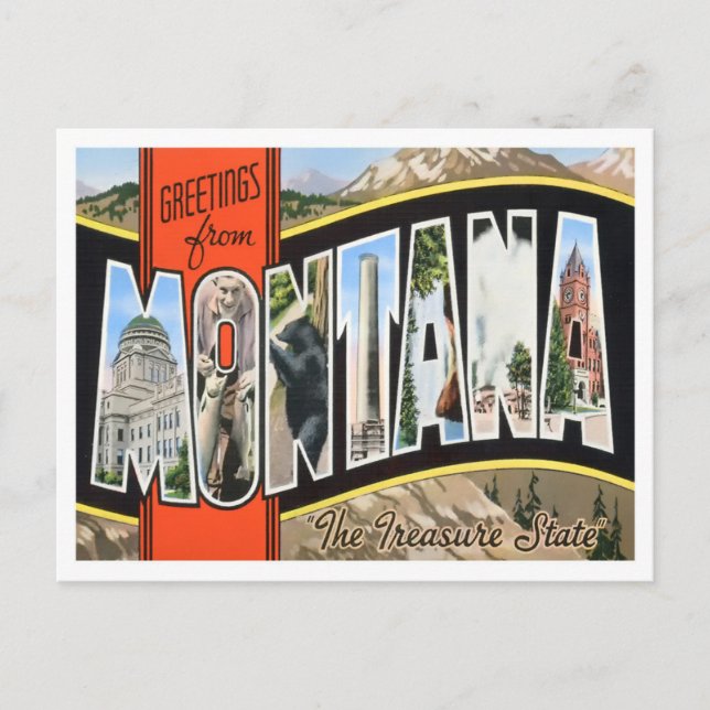 Montana Vintage Big Letters Postcard (Front)