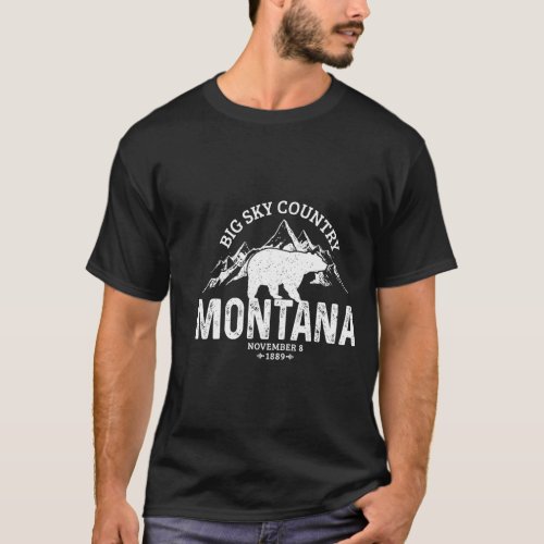 Montana Vintage Grizzly Bear Camping Hiking Souven T_Shirt