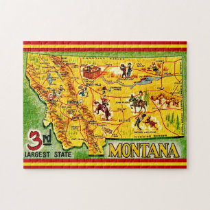 Montana Vintage Map 11x14 Jigsaw Puzzle