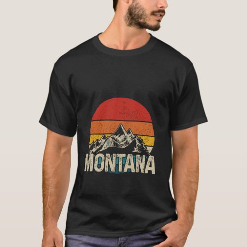 Montana Vintage Mountains Camping Hiking Souvenir  T_Shirt