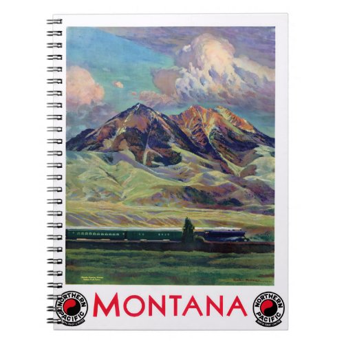 Montana Vintage Travel Poster Restored Notebook