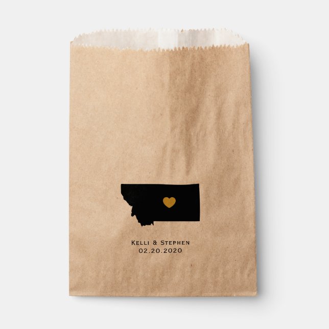 Montana Wedding Favor Treat Sacks, Gift Bags (Front)