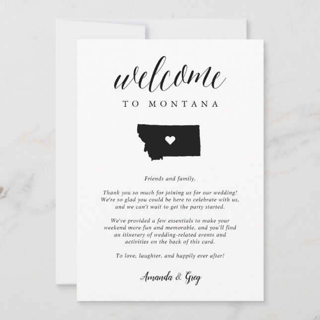 Montana Wedding Welcome Letter & Itinerary (Front)