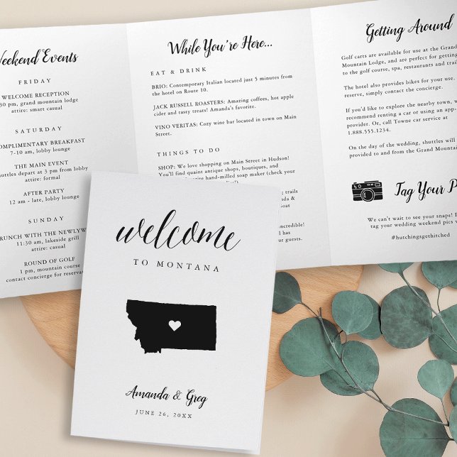 Montana Wedding Welcome Letter & Itinerary Tri-Fold Program (Creator Uploaded)