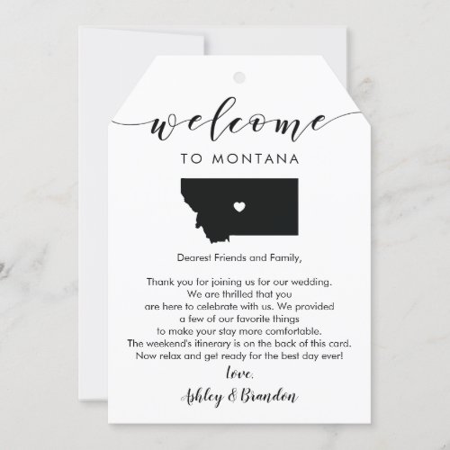 Montana Wedding Welcome Tag Letter Itinerary
