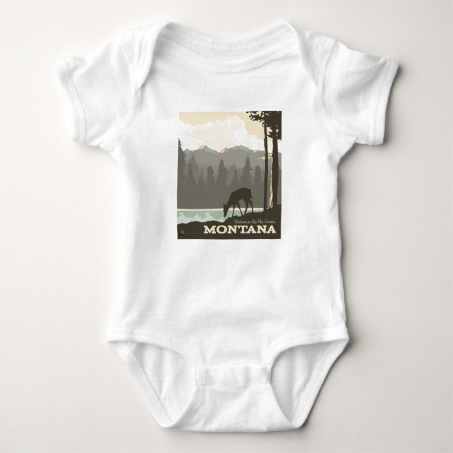 Montana | Welcome to Big Sky Country Baby Bodysuit (Front)
