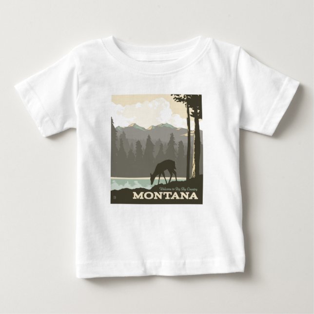 Montana | Welcome to Big Sky Country Baby T-Shirt (Front)