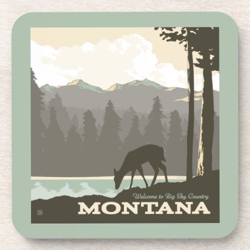 Montana  Welcome to Big Sky Country Beverage Coaster