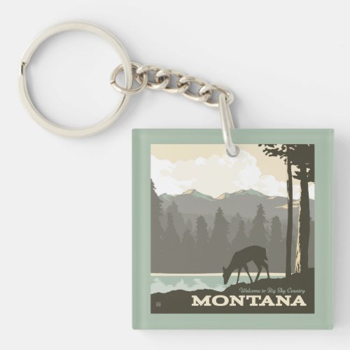 Montana  Welcome to Big Sky Country Keychain