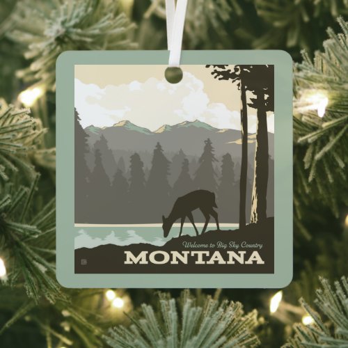 Montana  Welcome to Big Sky Country Metal Ornament