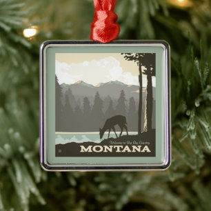 Montana   Welcome to Big Sky Country Metal Ornament