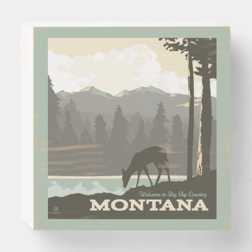 Montana  Welcome to Big Sky Country Wooden Box Sign