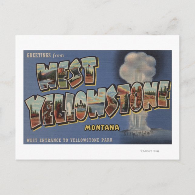 Montana - West Yellowstone - Large Letter Scenes Postcard (Front)