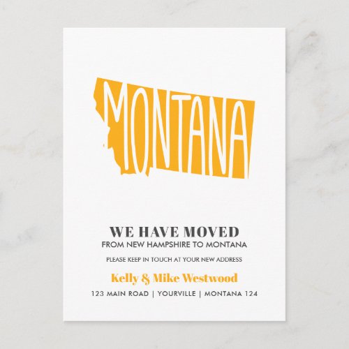 MONTANA Weve moved New address New Home Postcard