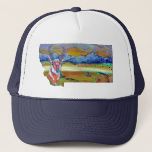 Montana with Prong Horn Trucker Hat