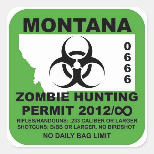 Montana Zombie Permit Sticker (Front)