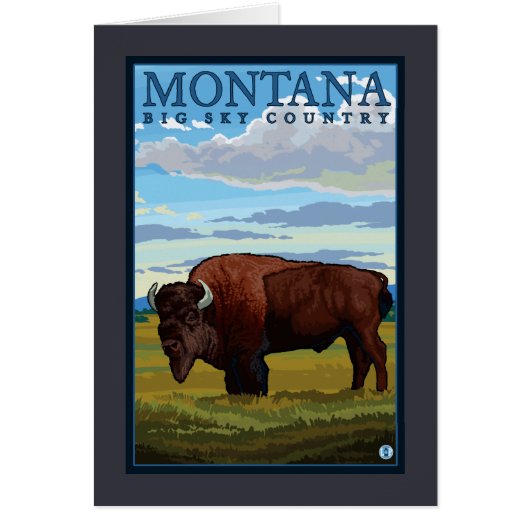 MontanaBison Vintage Travel Poster (Front)