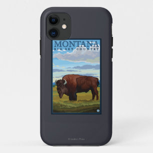 MontanaBison Vintage Travel Poster iPhone 11 Case
