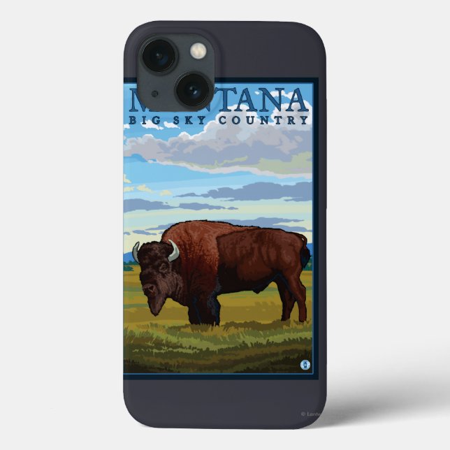 MontanaBison Vintage Travel Poster Case-Mate iPhone Case (Back)