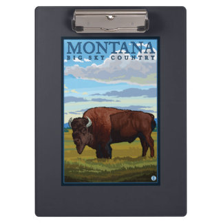 MontanaBison Vintage Travel Poster Clipboard