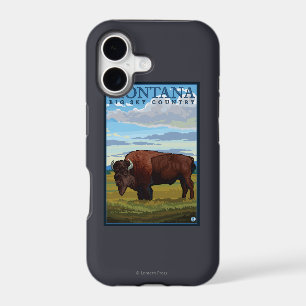 MontanaBison Vintage Travel Poster iPhone 17 Case