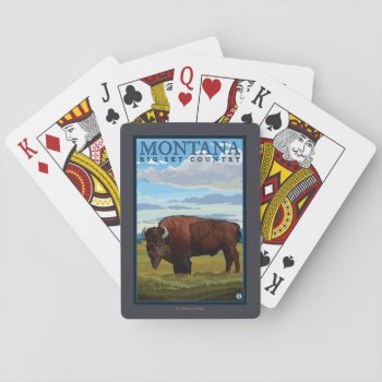 Montanabison Vintage Travel Poster Playing Cards by LanternPress at Zazzle