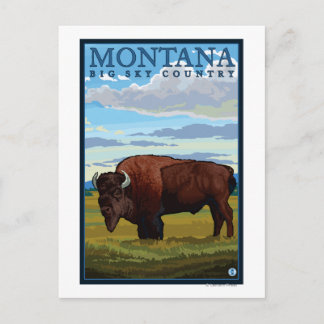 MontanaBison Vintage Travel Poster Postcard