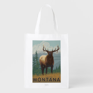 MontanaElk Scene Reusable Grocery Bag