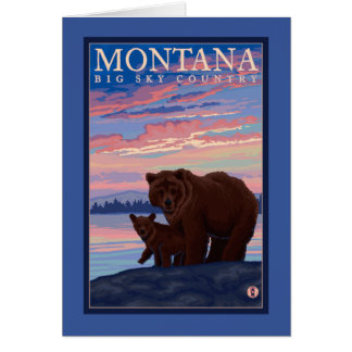 MontanaMomma Bear and Cub Vintage Travel Cards