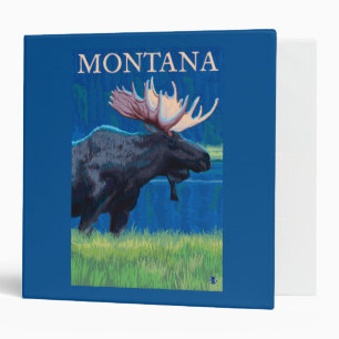 MontanaMoose Vintage Travel Poster 3 Ring Binder