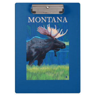 MontanaMoose Vintage Travel Poster Clipboard