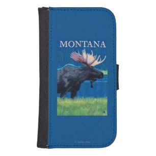 MontanaMoose Vintage Travel Poster Wallet Phone Case For Samsung Galaxy S4