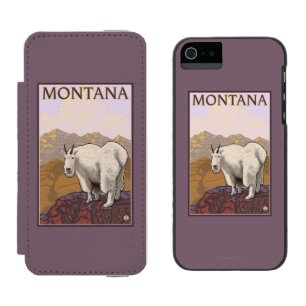 MontanaMountain Goat Vintage Travel Poster Wallet Case For iPhone SE/5/5s