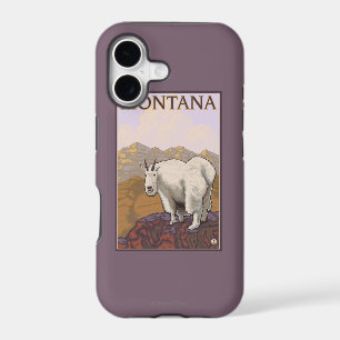 MontanaMountain Goat Vintage Travel Poster iPhone 17 Case