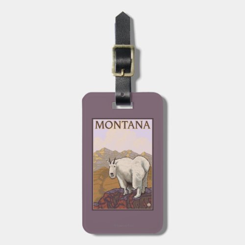 MontanaMountain Goat Vintage Travel Poster Luggage Tag