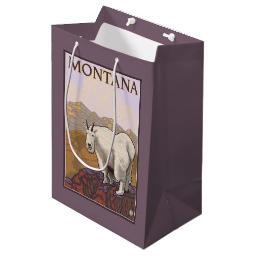MontanaMountain Goat Vintage Travel Poster Medium Gift Bag