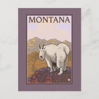 MontanaMountain Goat Vintage Travel Poster Postcard
