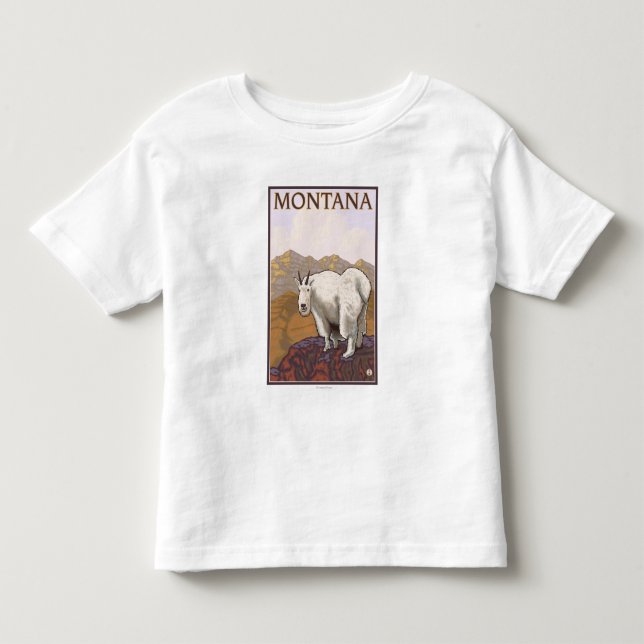 MontanaMountain Goat Vintage Travel Poster Toddler T-shirt (Front)