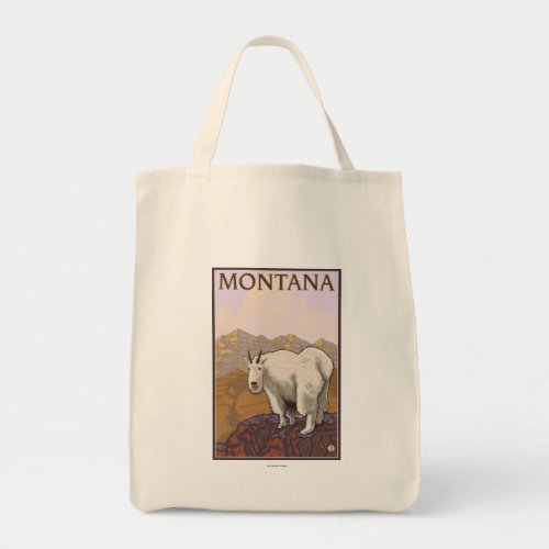 MontanaMountain Goat Vintage Travel Poster Tote Bag