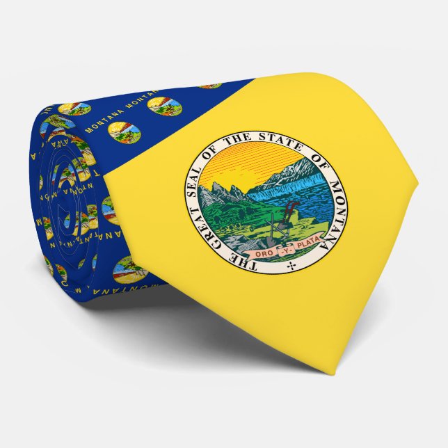 Montanan Flag & Emblem, Flag of Montana Neck Tie (Rolled)