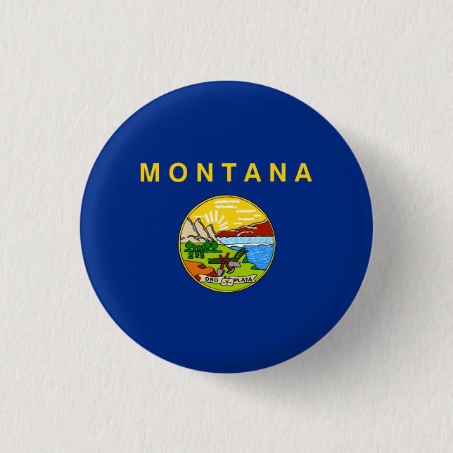 Montanan Flag, Flag of Montana Button (Front)